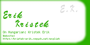 erik kristek business card